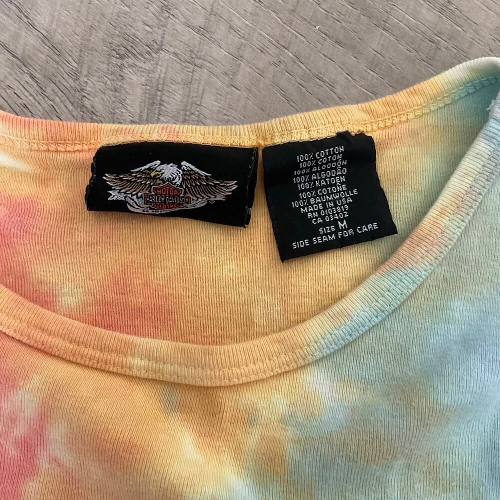 Vintage Y2K Harley Davidson,‎ long sleeve tie-dye crewneck size medium - Picture 3 of 4